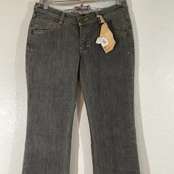 KROQUE Low Rise Bootcut Gray 5 Pocket Denim Jeans Size 27 New - Picture 2 of 9
